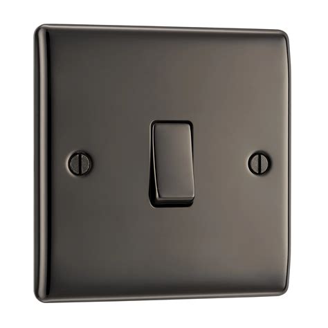 British General 10a 2 Way Single Black Nickel Light Switch