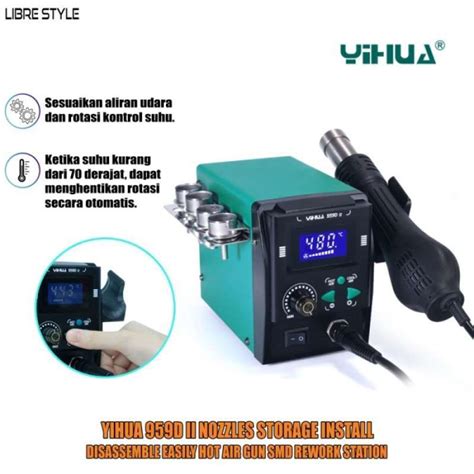 Promo Blower Solder Uap Station Yihua 959D II Hot Gun SMD Rework 959D
