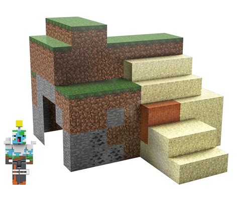 Buy Mattel Minecraft Overworld Protector Playset Accessories And Papercraft Blocks Creative