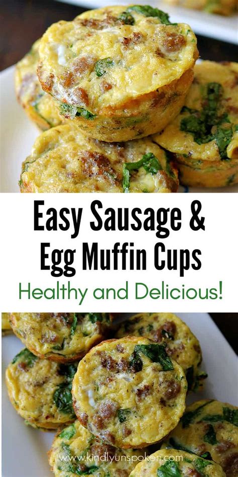 Easy Make Ahead Sausage And Egg Muffins Whole30 Kindly Unspoken