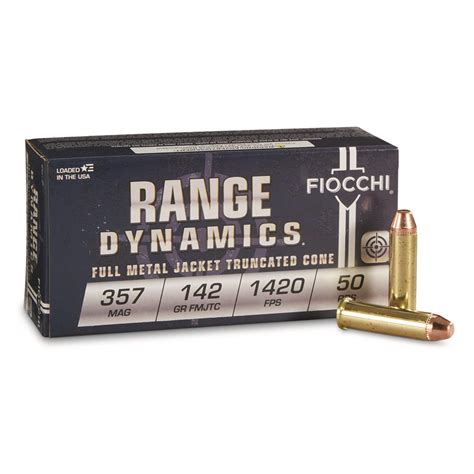 Fiocchi Pistol Shooting Dynamics 357 Magnum FMJ TC 142 Grain 50