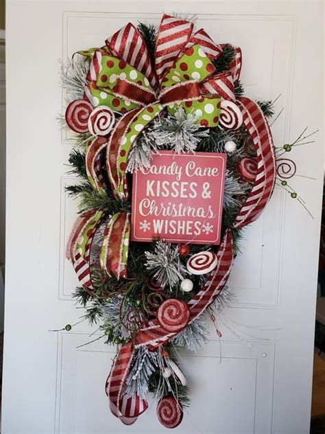 Front Door Christmas Swag Christmas Front Door Swag Etsy Christmas