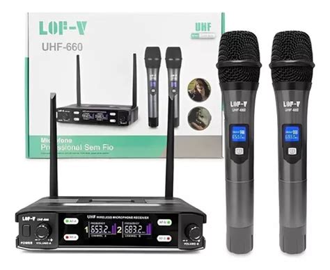 Micr Fono Inal Mbrico Dual Profesional Ideal Karaoke Uhf Color Gris