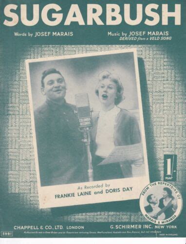 Sugarbush Frankie Laine Doris Day 1952 Sheet Music EBay