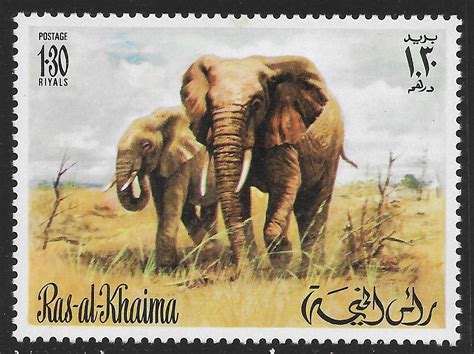 Ras Al Khaima Not Listed 1 30r Wildlife Elephants CTO Middle