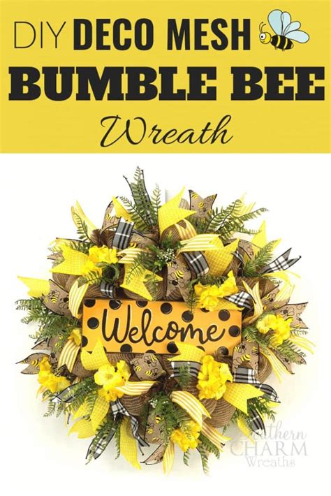 Deco Mesh Bumblebee Wreath Diy Tutorial Southern Charm Wreaths