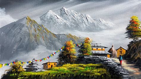 Unique Painting Colors On Black And White Unique Nepali Village