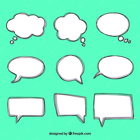 Free Vector Pack Of Hand Drawn Comic Speech Bubbles