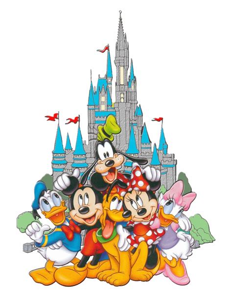 Fab 6 Castle Disney Characters Transparent Background - Clip Art Library