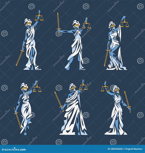 Themis As Ancient Greek Goddess And Lady Justice With Blindfold Holding