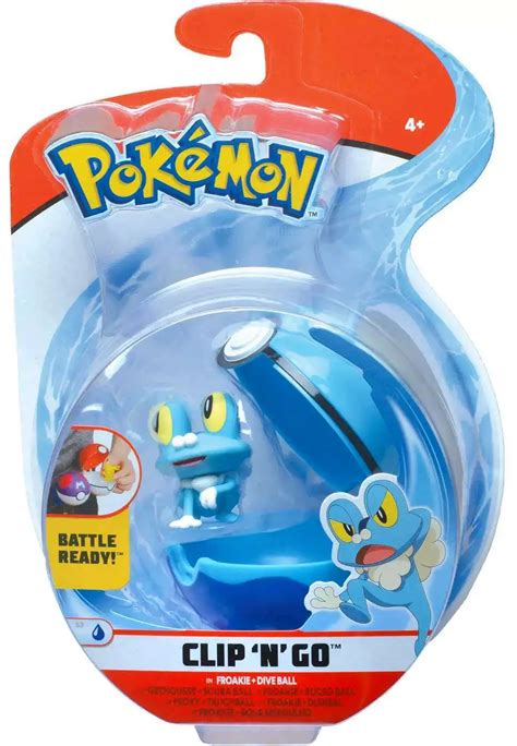 Pokemon Clip N Go Froakie Dive Ball Figure Set Wicked Cool Toys ToyWiz