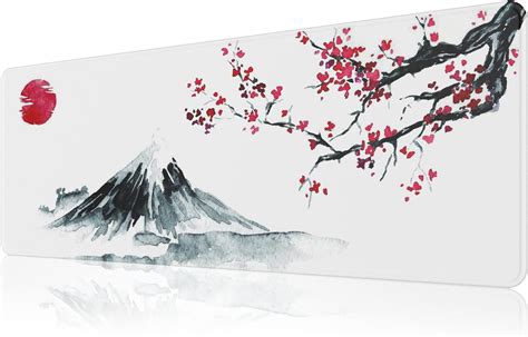 EFISH Japanese Cherry Blossom White Mouse Pad 31 5 11 8 0 12 Inch