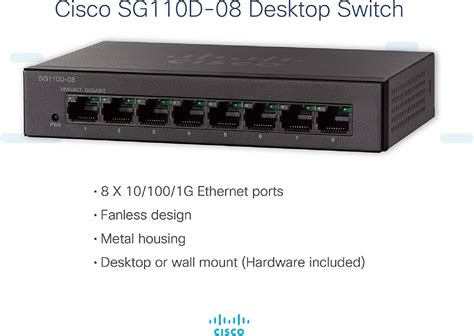 Cisco Sg110d 8 Port Unmanaged Gigabit Poe Switch Invastor