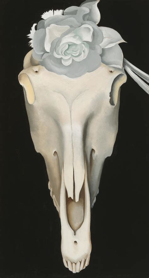 Horses Skull with White Rose, 1931 by Georgia O'Keeffe - Paper Print ...