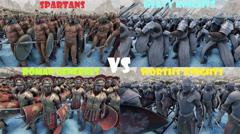 Heavy Knights Vs Spartans Vs Roman Generals Vs Worthy Knights Free