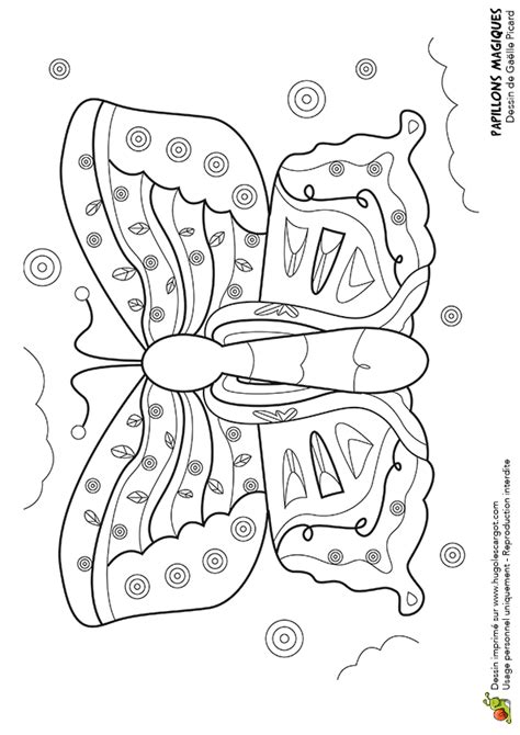 Dessin à colorier Papillon magique symétrique