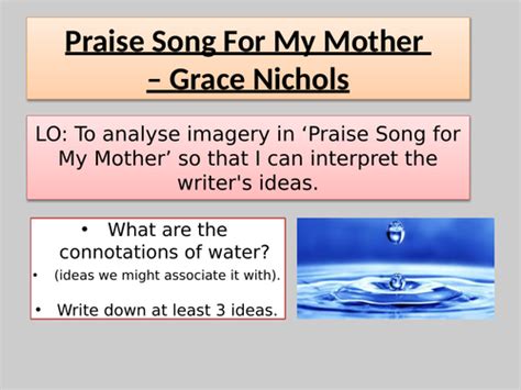 Praise Song For My Mother Teaching Resources