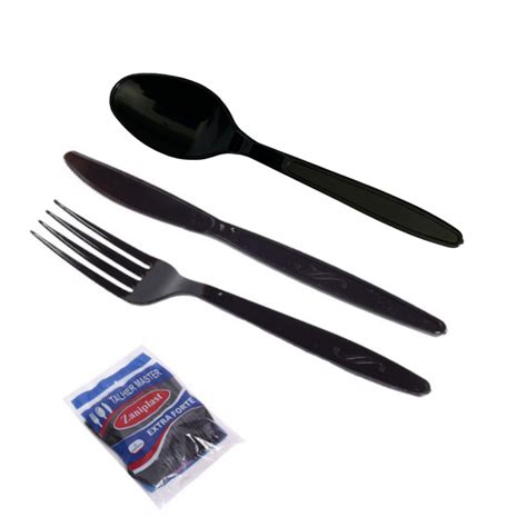 Kit Talher Garfos E Facas Descart Vel Refor Ada Churrasco Preto