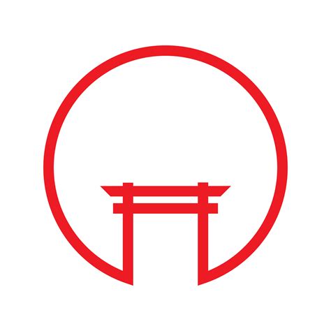 circle red line japan torii logo design, vector graphic symbol icon ...