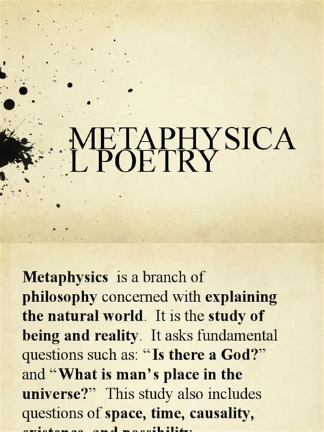 Metaphysical Poetry | PDF | Poetry | Metaphysics