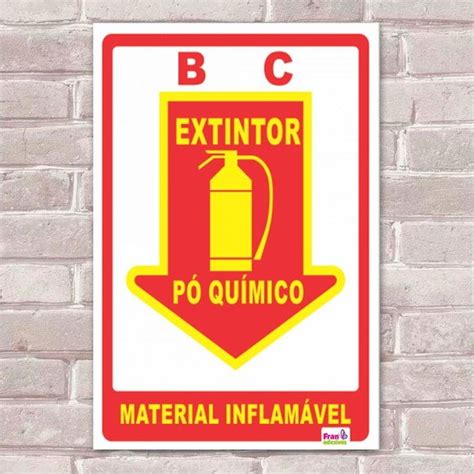 Placa Decorativa Sinalização Extintor Bc 20x30cm Elo7