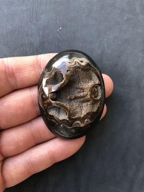 Ammonite Geode Druzy Cabochon With Pyrite Look Video On Etsy