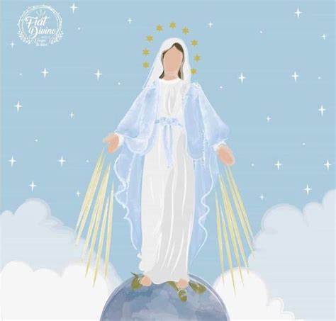 Virgen Milagrosa en 2024 Ilustración religiosa Dibujos bonitos