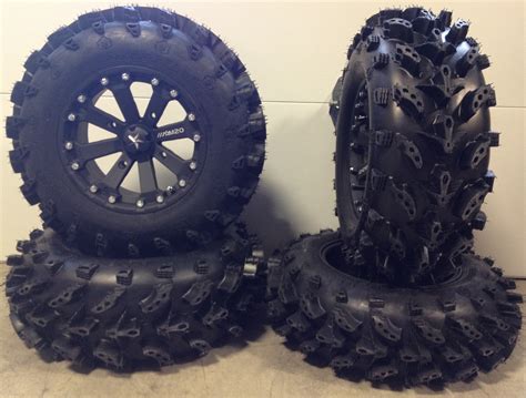 MSA Black Kore 14 ATV Wheels 28 Swamp Lite Tires Honda Foreman