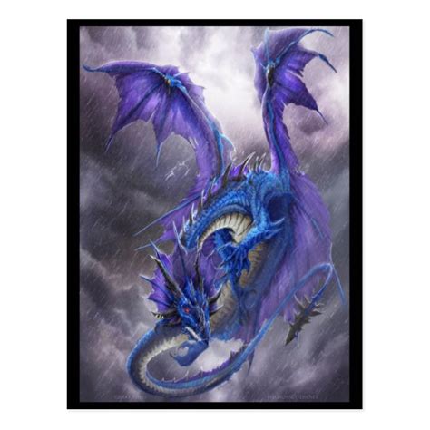 Blue Storm Dragon Postcard