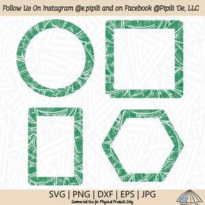 Banana Leaf Frames SVG Banana Leaf SVG Digital Download Tropical Frames ...