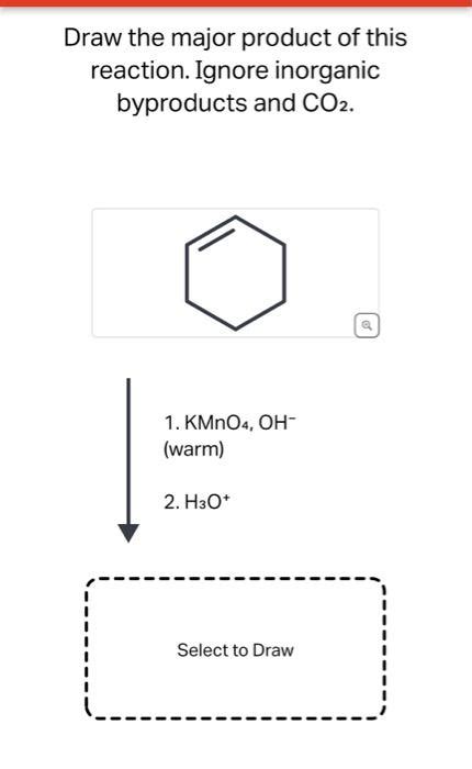 Solved −⋯⋯⋯⋯draw The Major Product Of This Reaction Ignore