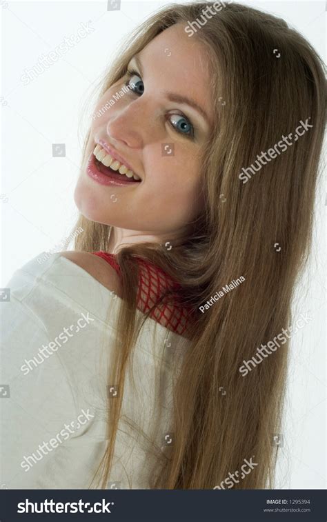 Close Beautiful Girl Dark Blonde Hair Stock Photo 1295394 Shutterstock