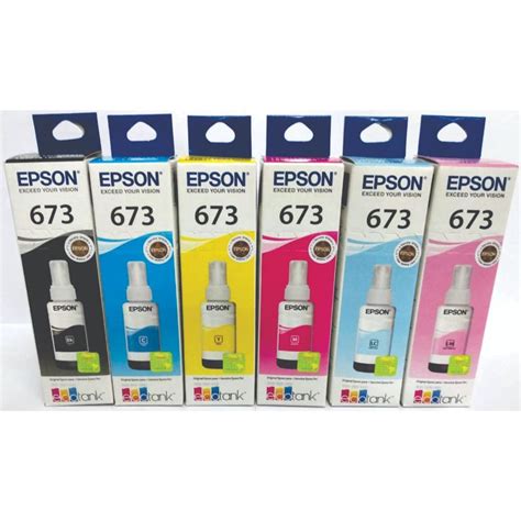 Kit 6 Tintas T673 Epson Original L1800 L800 L805 L810 L850 Submarino