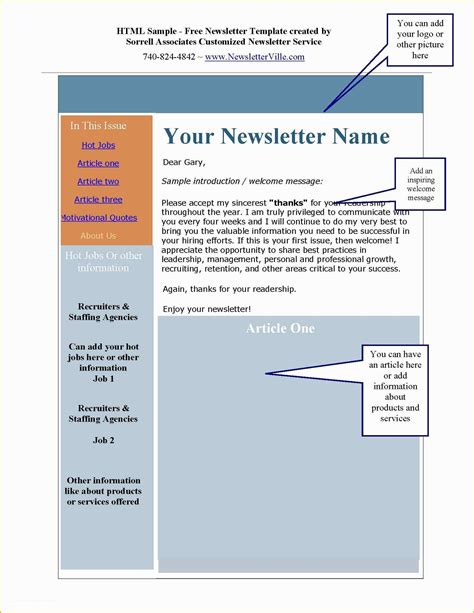 Free Sample Newsletter Templates Microsoft Word Of Ms Word Newsletter ...