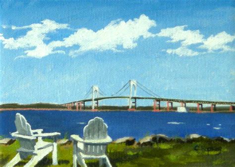 Newport Bridge Newport Rhode Island Painting By Christine Hopkins Pixels