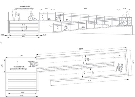 Design Of Zig Zag Access Ramps A Side View B Plan View Units M