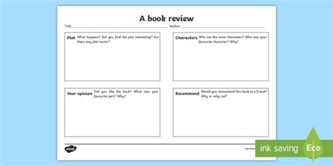 Book Review Template Twinkl Primary Teaching Resources