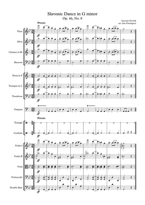 Dvorak Slavonic Dance No 8 Op 46 Score And Parts Purchase