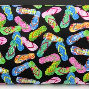 Flip Flops Fabric Cotton Fabric Patterned Flip Flops Fun