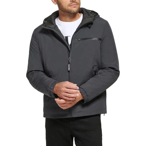 Calvin Klein Mens Water Resistant Slim Fit Hooded Jacket Deals