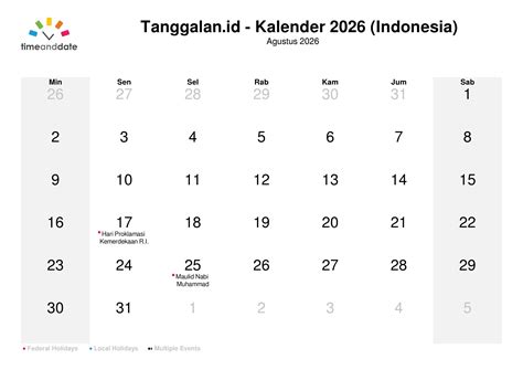 kalender agustus  tanggal merah  hari libur nasional