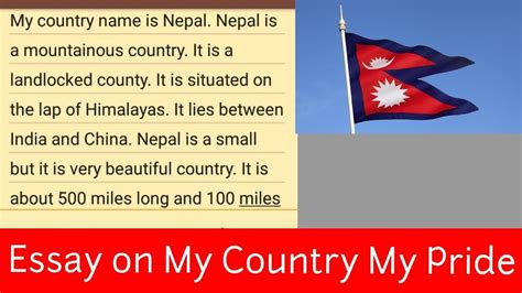 Essay On My Country My Pride Essay On Nepal Short Essay On Nepal My