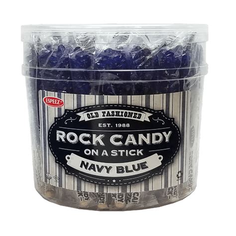 Buy Navy Blue Blueberry Flavored Rock Candy Crystal Sticks Tub Of 36