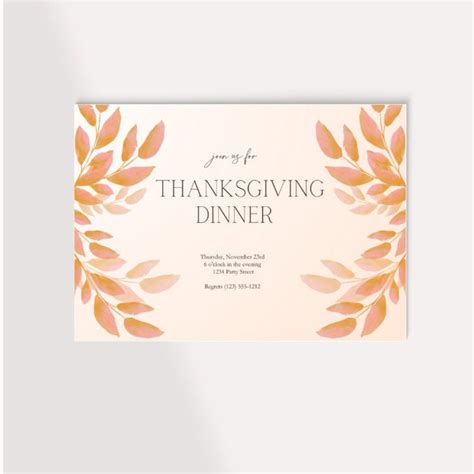 Thanksgiving Invitation Thanksgiving Dinner Invite Modern Thanksgiving ...