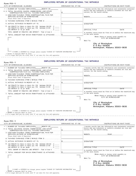 Form Occupational Tax Fill Out Printable PDF Forms Online