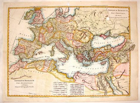 Imperium Romanum Pars Occidentalis And Pars Orientalis Old Map By