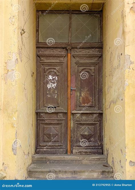 Authentic Wooden Front Door Of An Old German House Stock Image Image