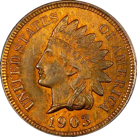 1903 Indian Head Cent - MS 61 RB - Hallenbeck Coin Gallery