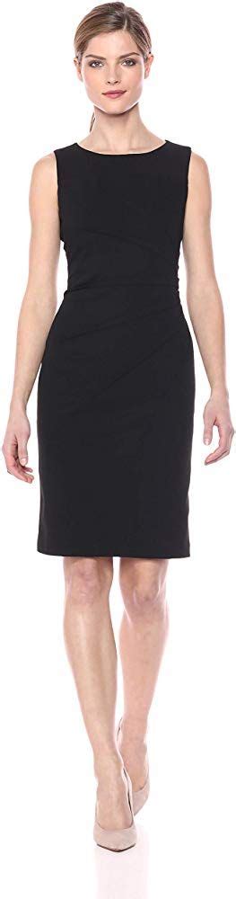 Calvin Klein Womens Sleeveless Sheath Dress With Starburst Detail