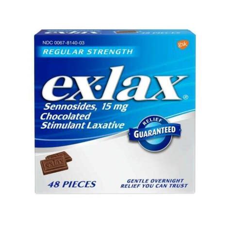 Ex Lax Chocolated Regular Strength Stimulant Laxative 48 Count For Sale Online Ebay